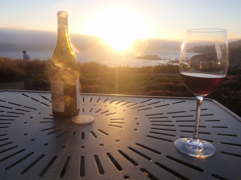 Vin au couché de soleil